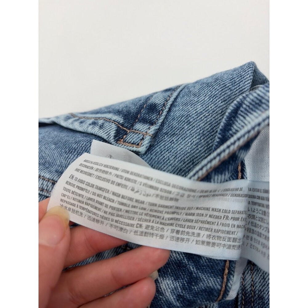 Hollister Ultra High Rise Acid Wash Ripped Patchwork Mom Jeans Womens 30x27 - Picture 5 of 10
